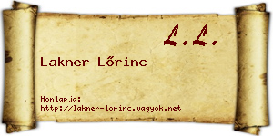 Lakner Lőrinc névjegykártya